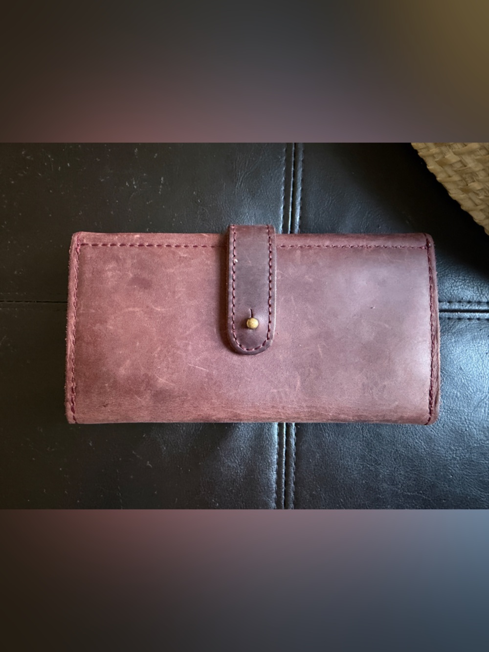Portland Leather Trifold Wallet in Deep Burgundy